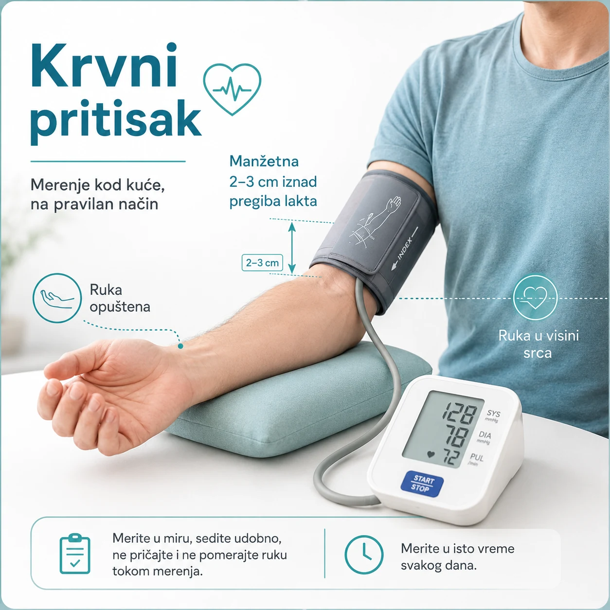 Pravilno merenje krvnog pritiska kod kuće