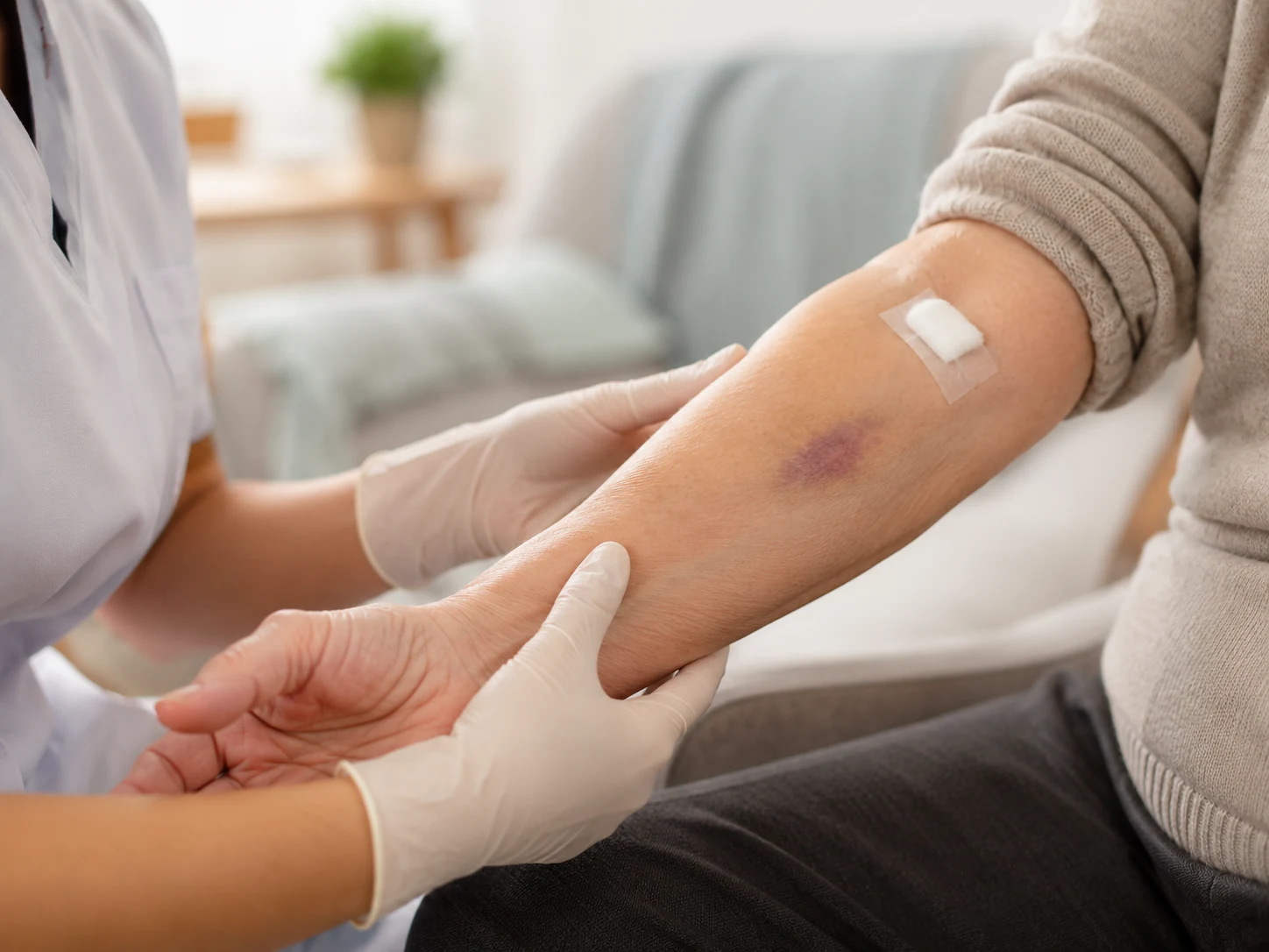 Pregled kože i praćenje hematoma i mesta uboda